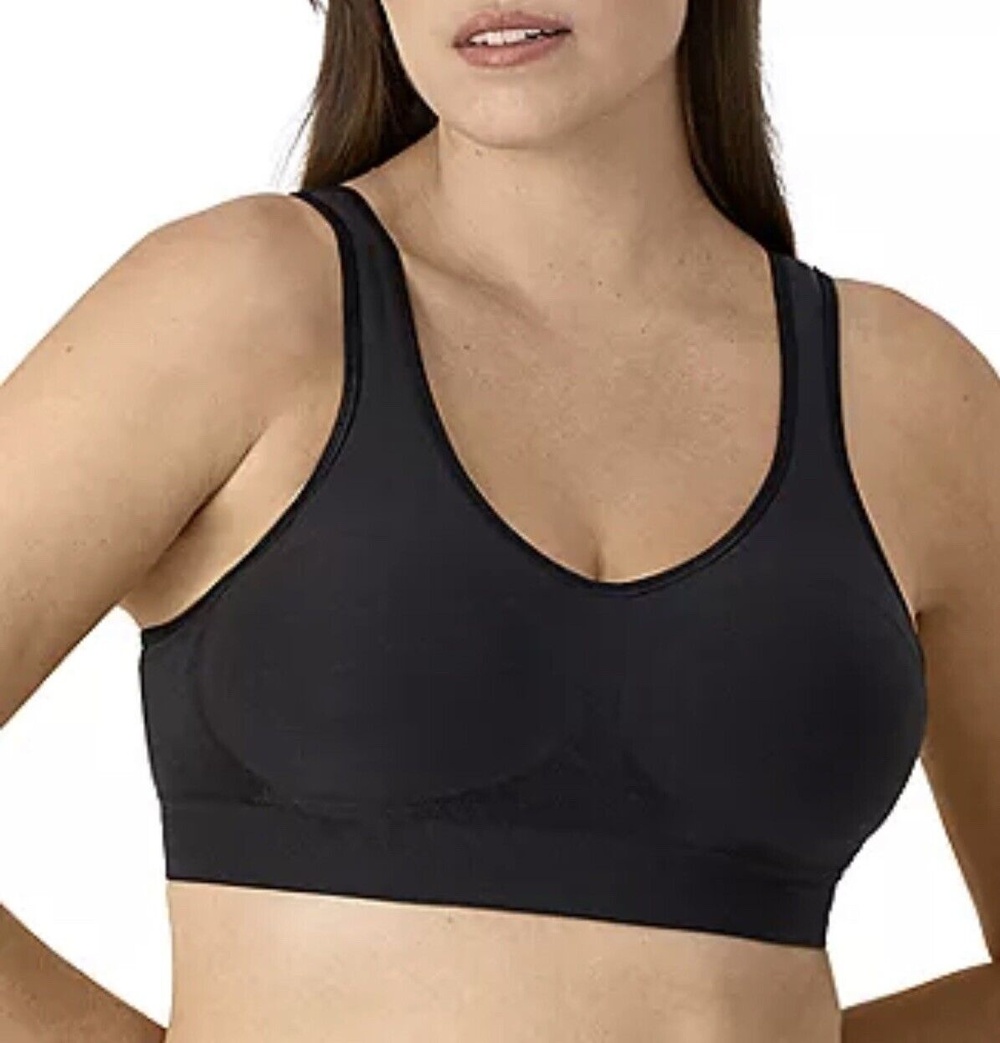 Bali Comfort Revolution Comfort Flex Fit Wirefree Foam Black Bra Sz M New